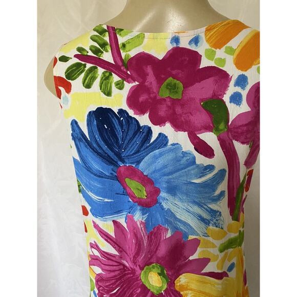 Jams World Mini Dress Sundress Flower Party Floral Sleeveless V Neck M - Picture 5 of 6